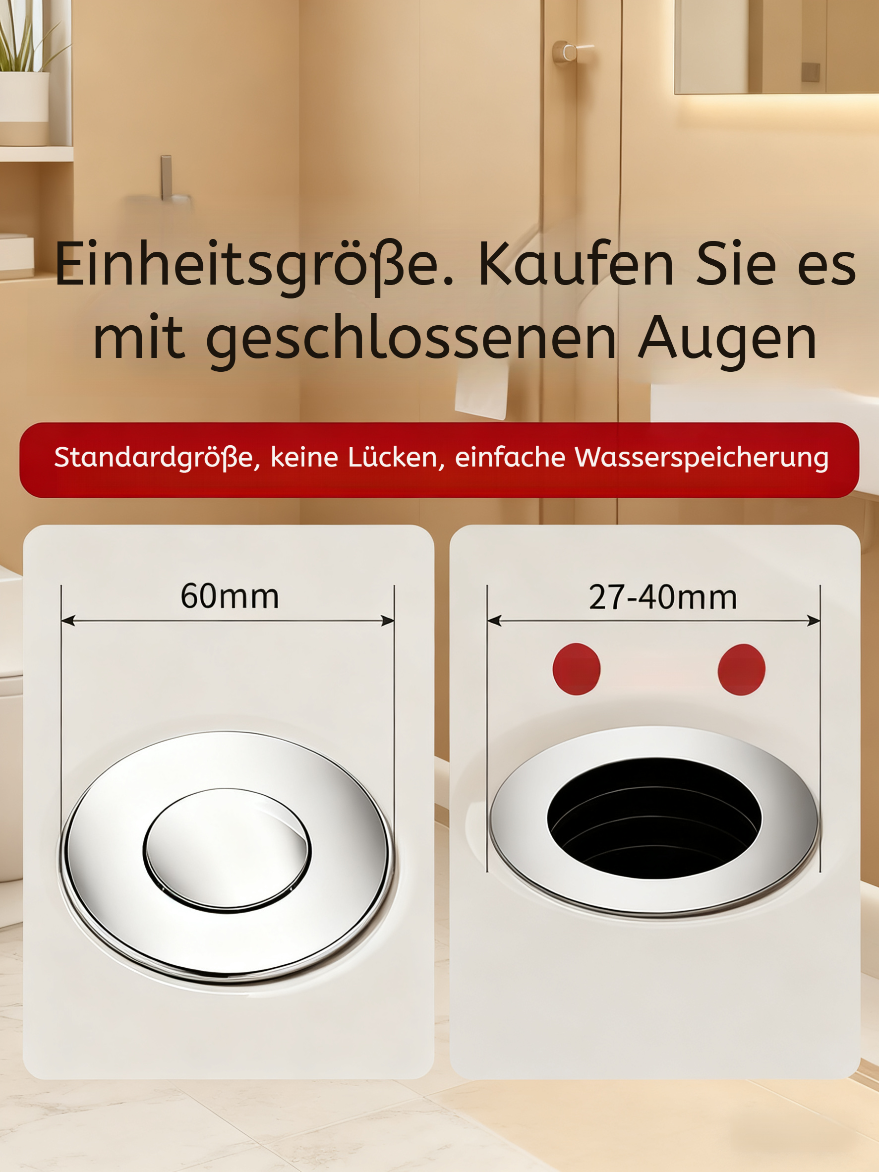 Praktisches Pop-up Abflussventil für Badezimmer