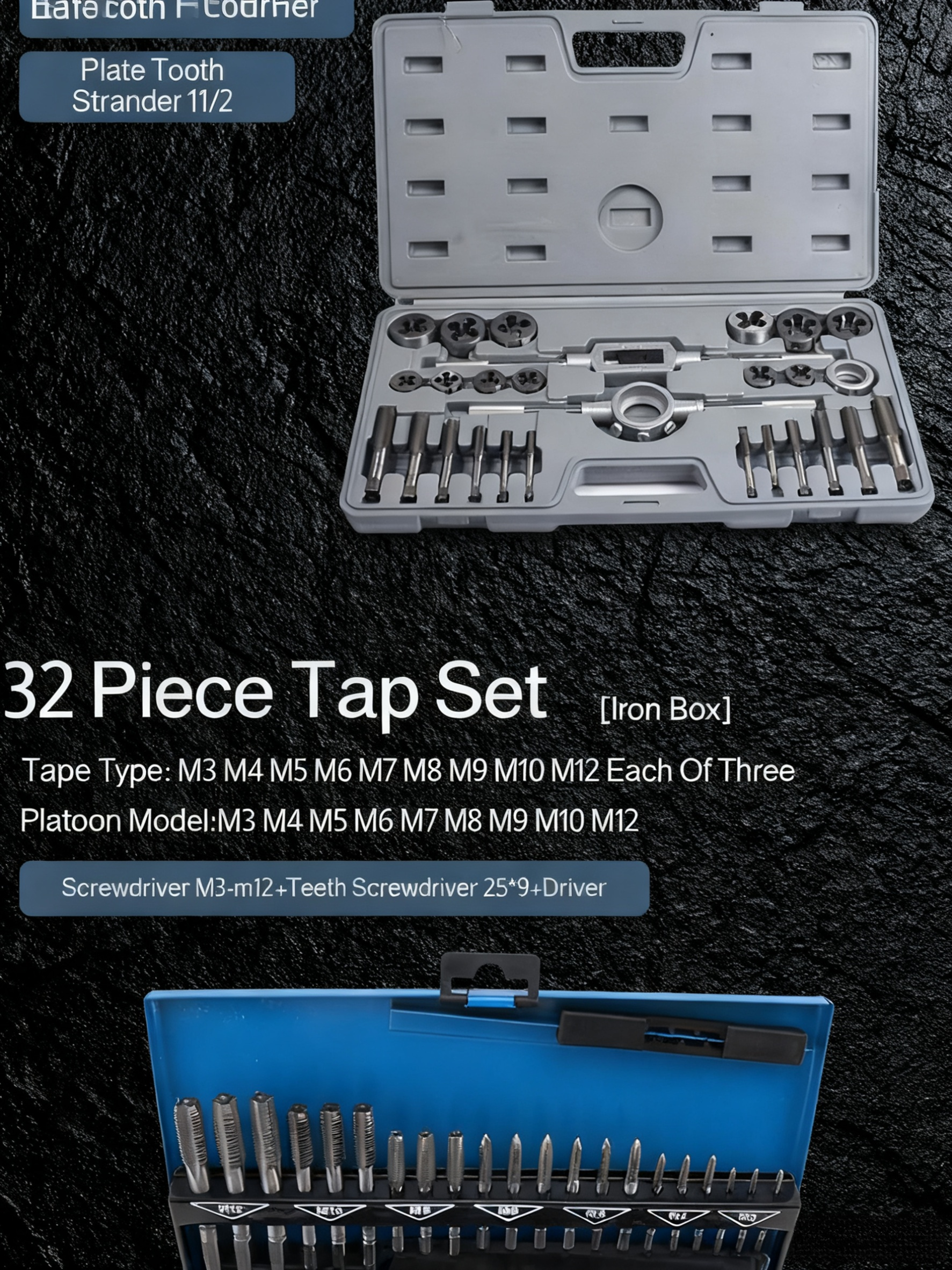 DIY threading tool kit with assorted taps and dies