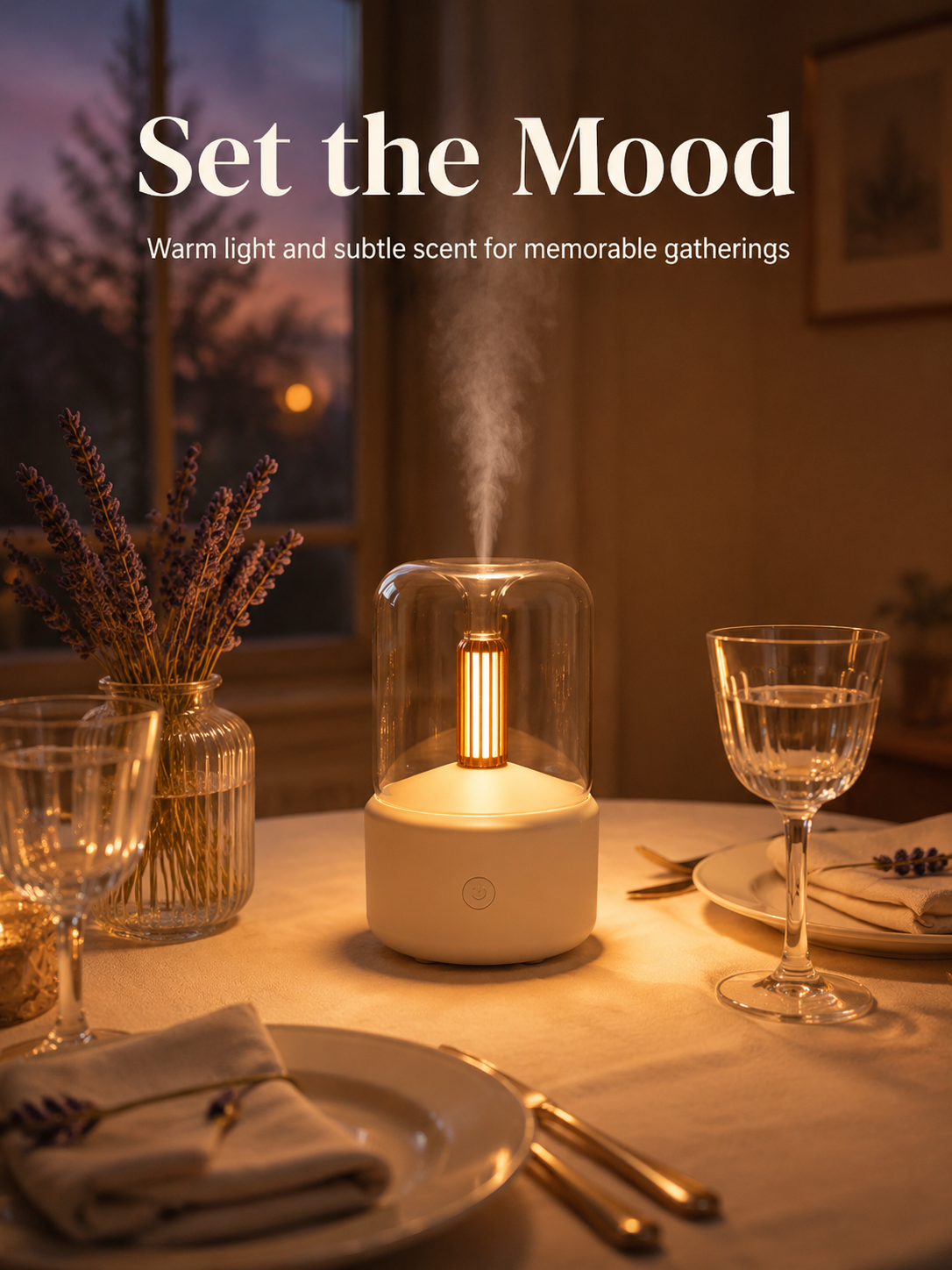 Modern candlelight diffuser with fragrance oils