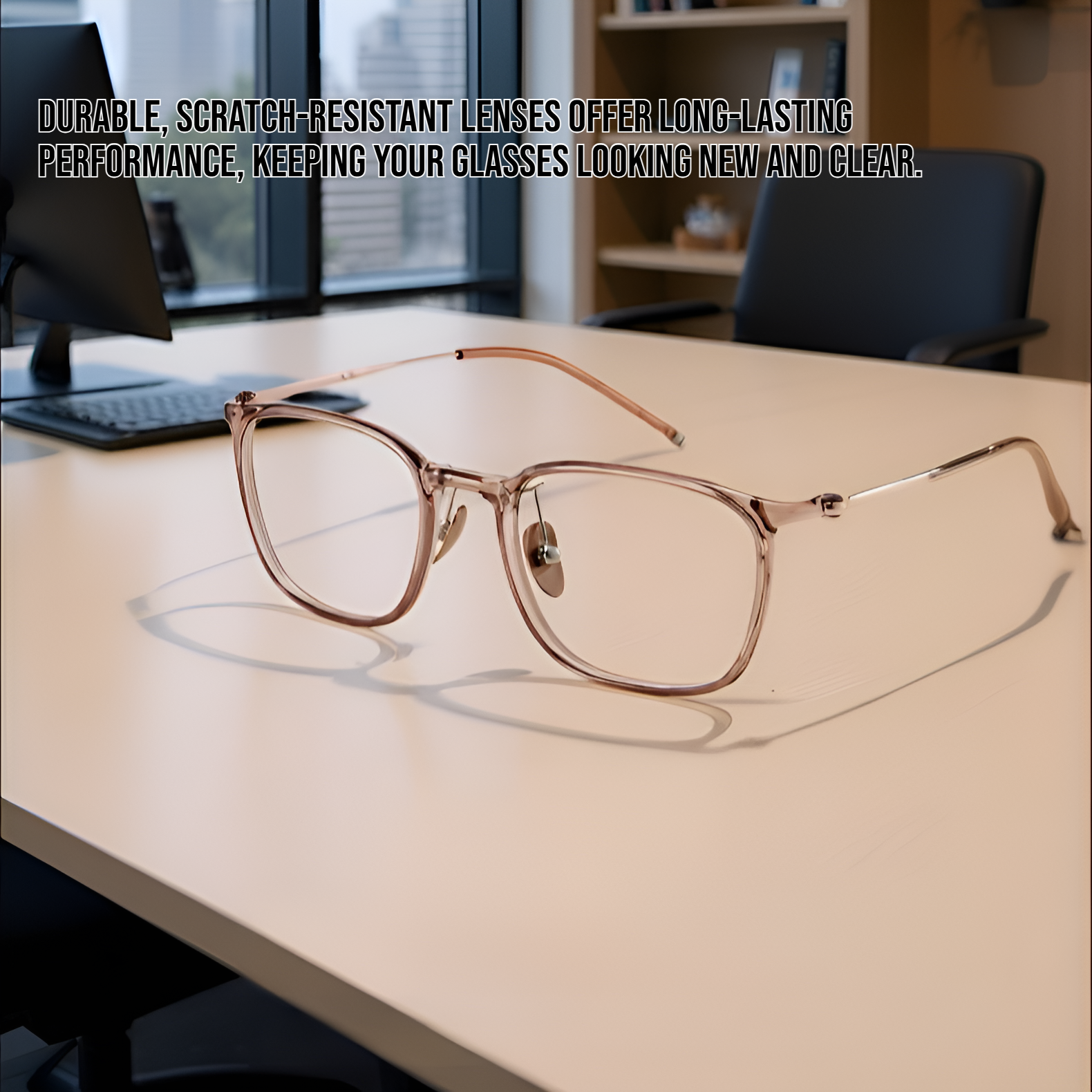 Anti blue light high-definition women's reading glasses front view