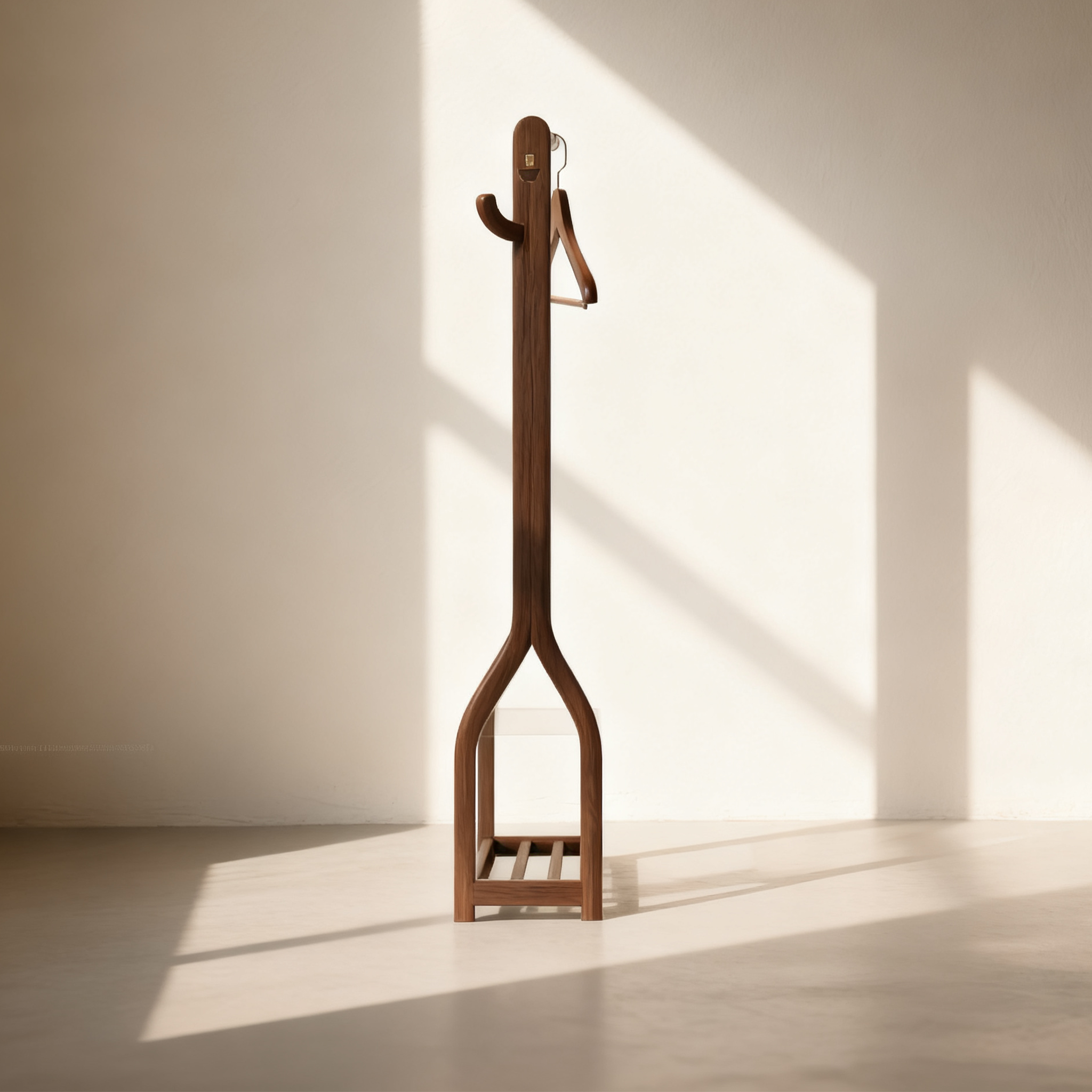 Ruhafogas állvány természetes diófából