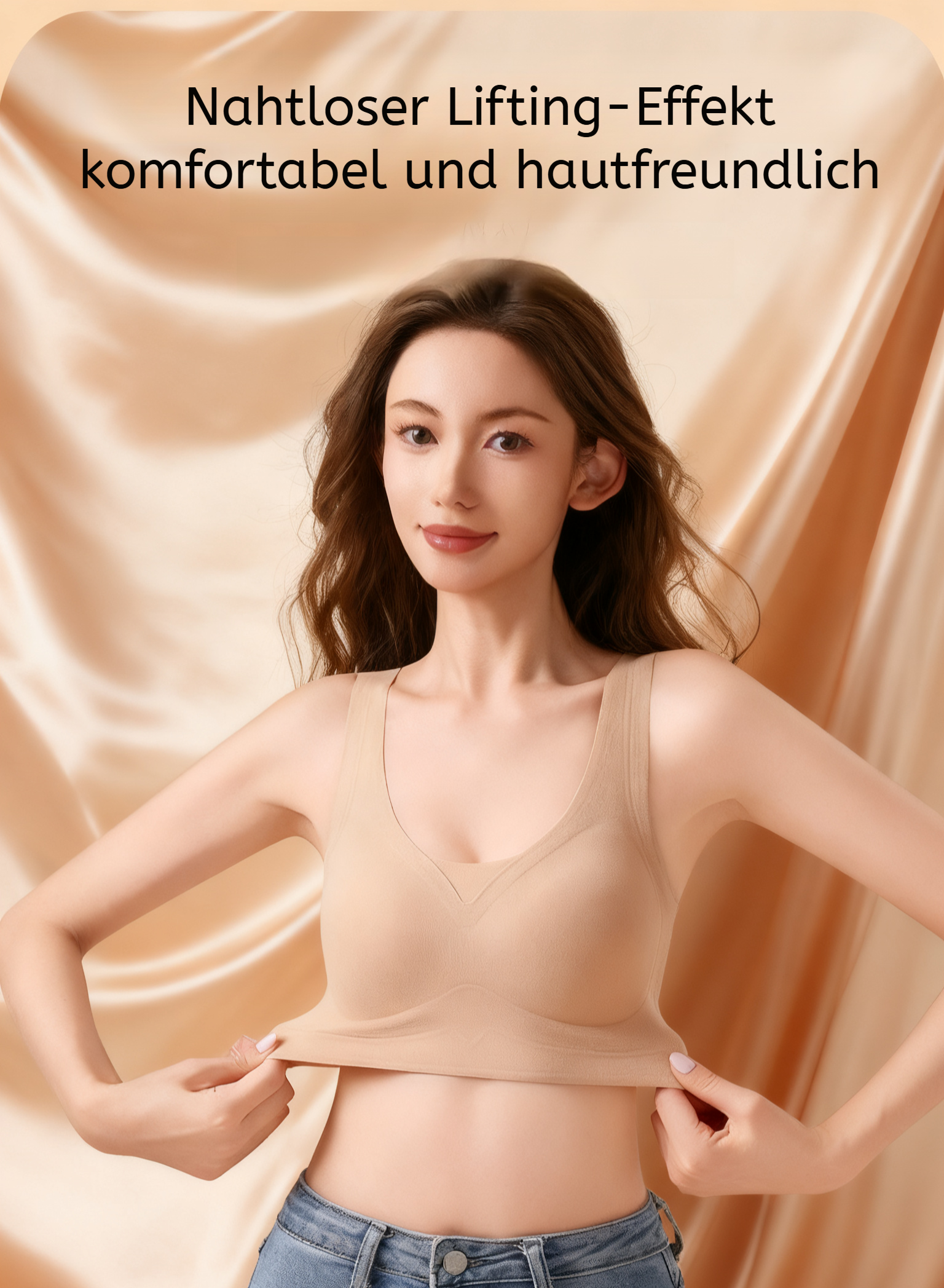 Nahtloser BH mit gebürstetem Stoff für hohen Komfort