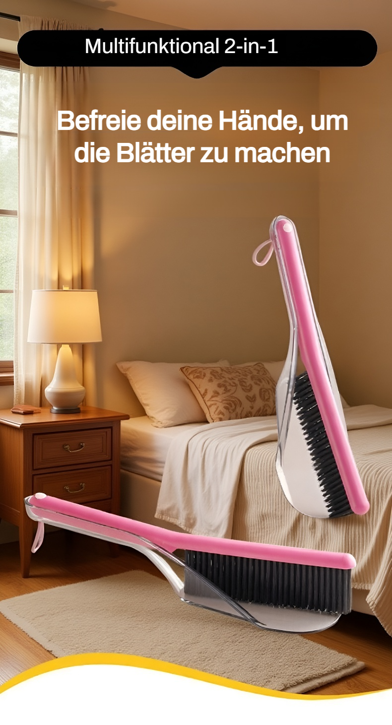 Einhand-Bettbürste und Bettanheber 2-in-1 für einfache Bettpflege