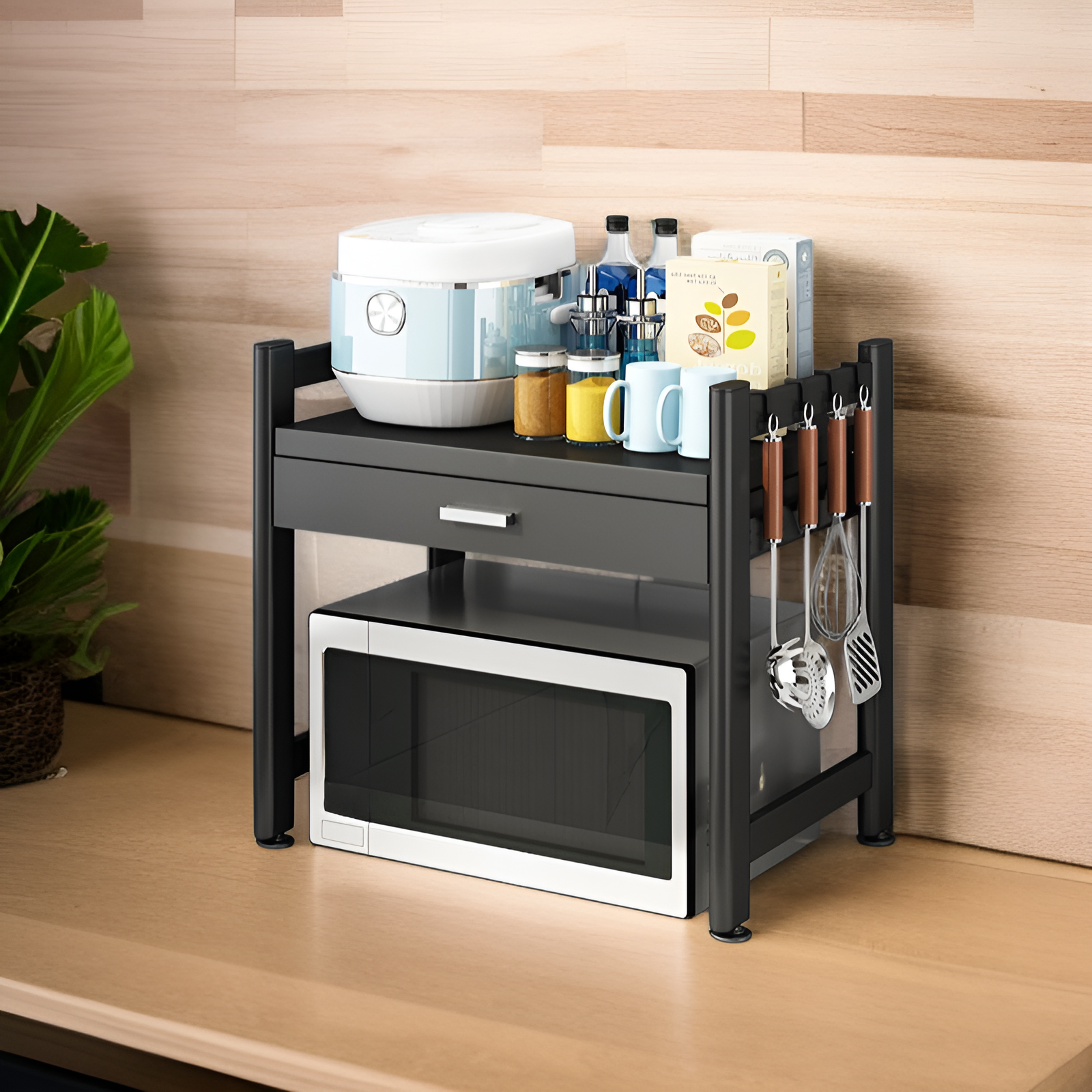 ชั้นวางของพร้อมลิ้นชักแข็งแรงทนทาน