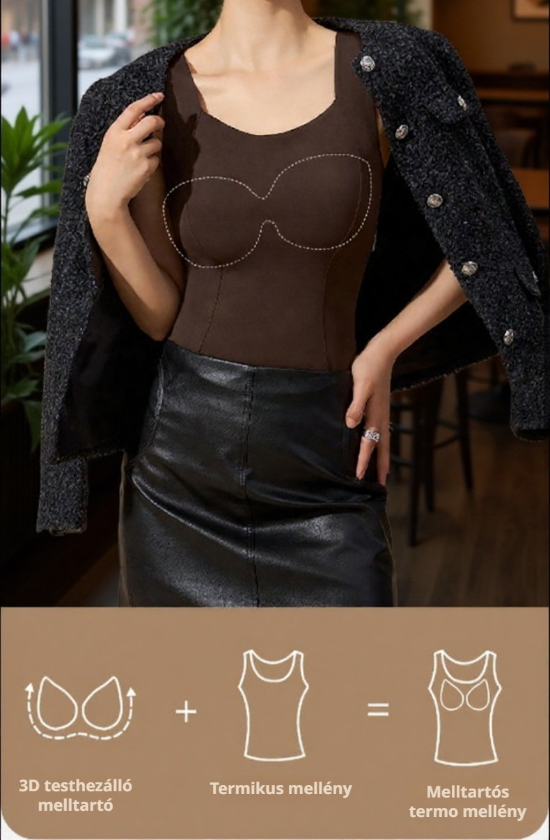 Praktikus női trikó beépített melltartóval