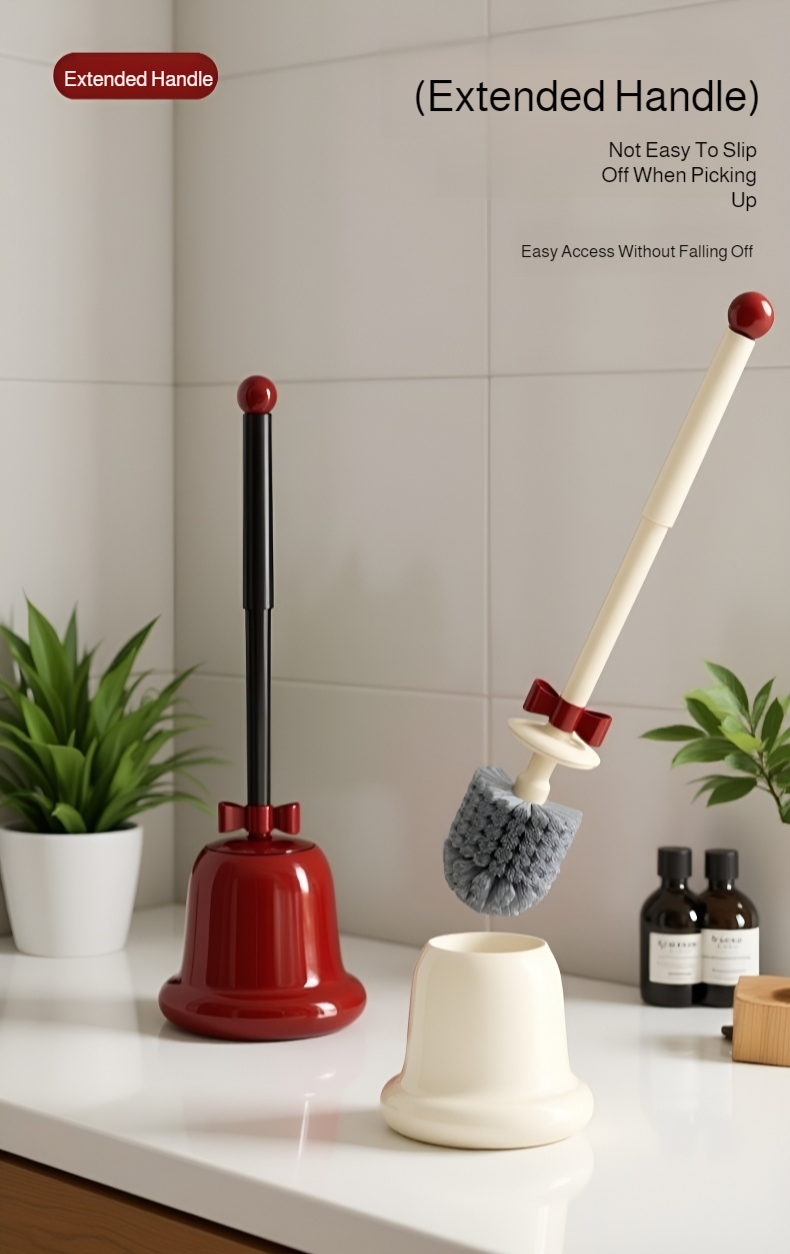 Efficient toilet cleaning brush with anti-slip handle
