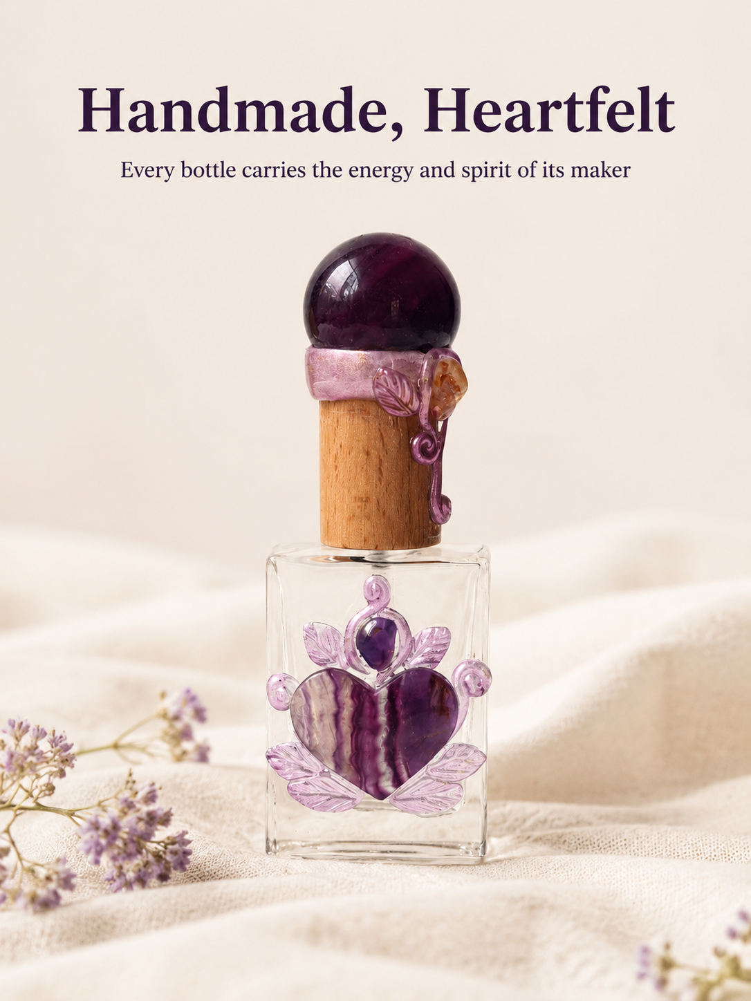 Gift-ready natural crystal perfume bottle