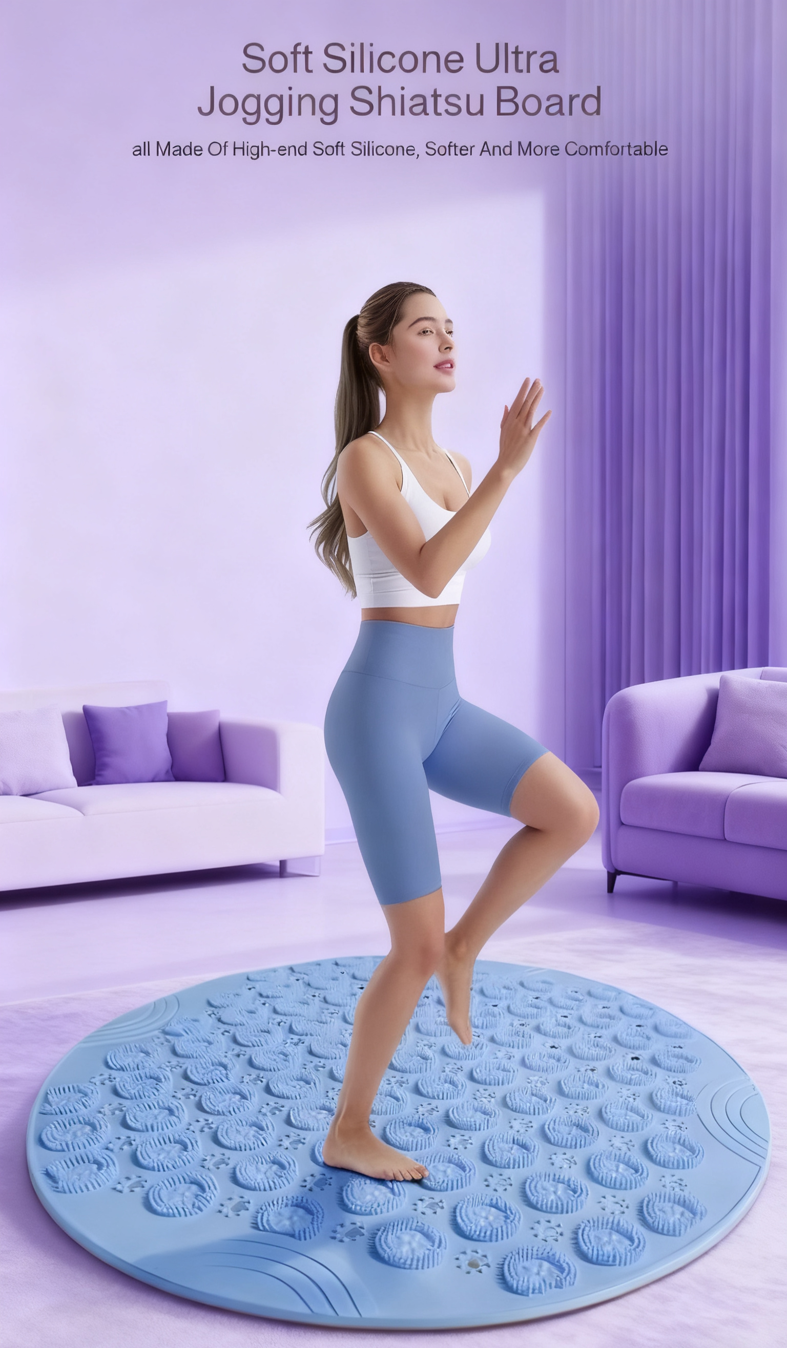 Soft Silicone Acupressure Foot Massage Pad close-up view