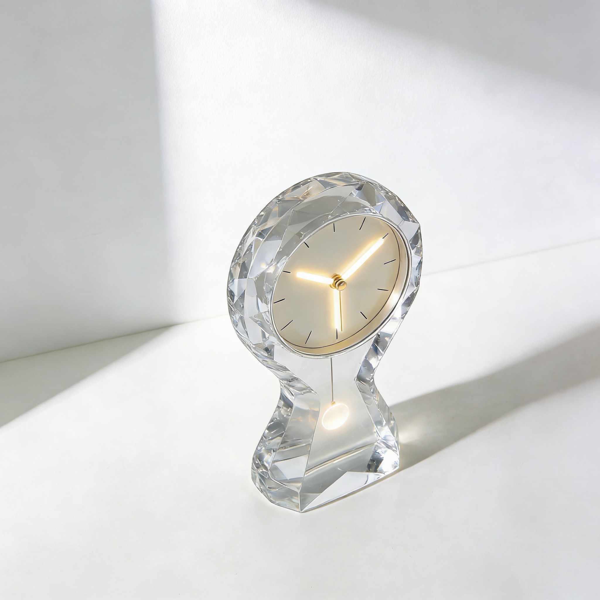 Multi-functional Smart Pendulum Clock wall mounted in modern living room