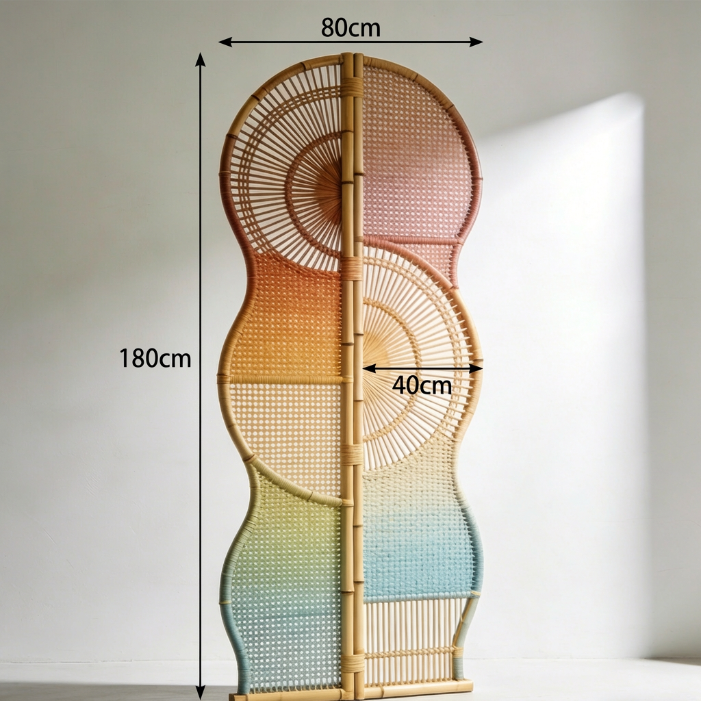 Handcrafted hollow bamboo screen for home decor