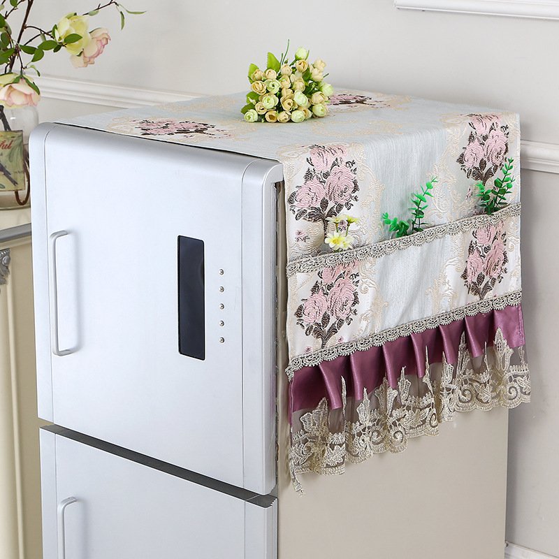 Refrigerator Dust Proof Cover Household Beautiful Pastoral Lace Hollow Tassel  Washing Machine Micro