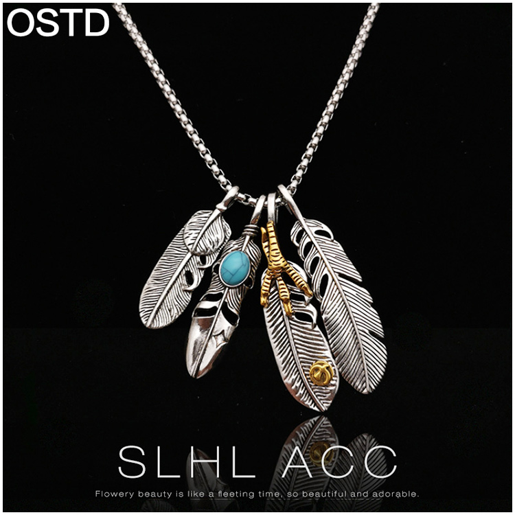 羽根ネックレス 2点目無料 超人気アンティーク調 ターコイズ メンズ ロングネックレス 大きいサイズ Kaiduie Com