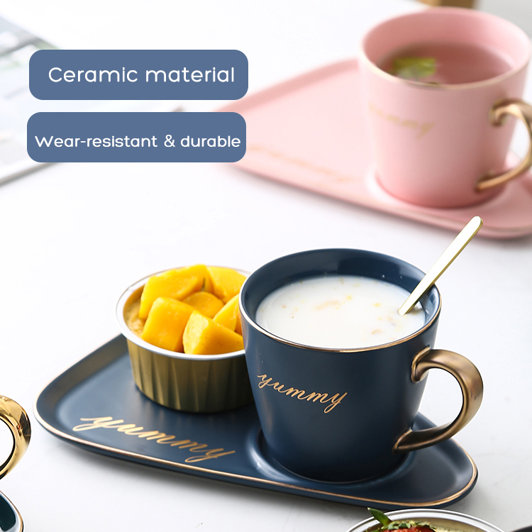 Nordic Style Coffee Cup with Saucer and Spoon 