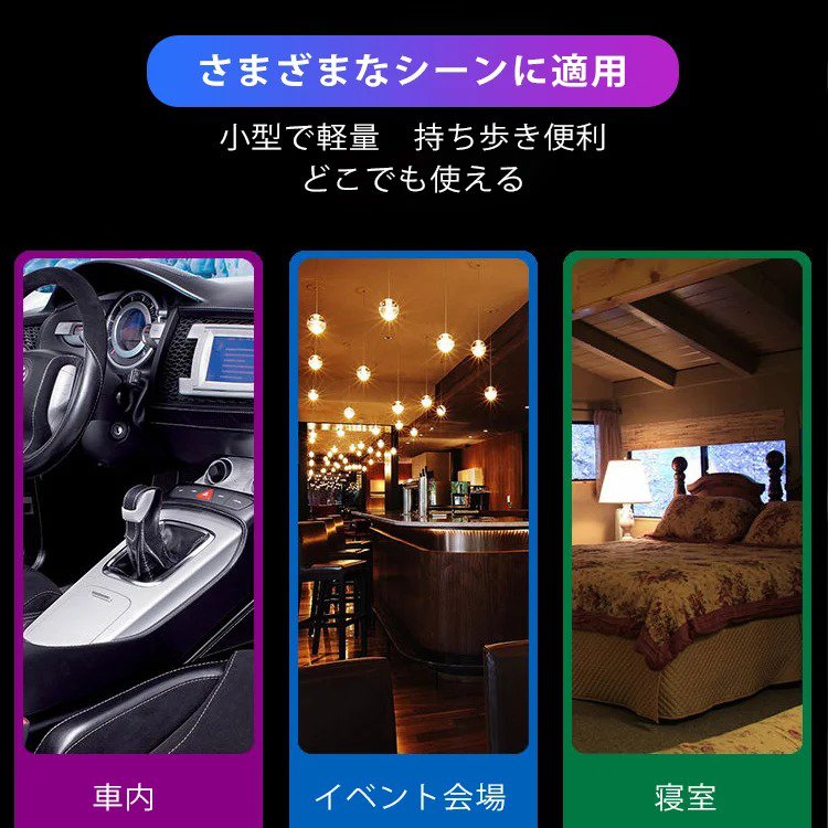 車内イルミネーション Usb式 ドライブも楽しくなる ロマンチックな雰囲気を作ってくれ 車内でも大切な人と二人っきりで 素敵な時間を過ごせますように Talobase