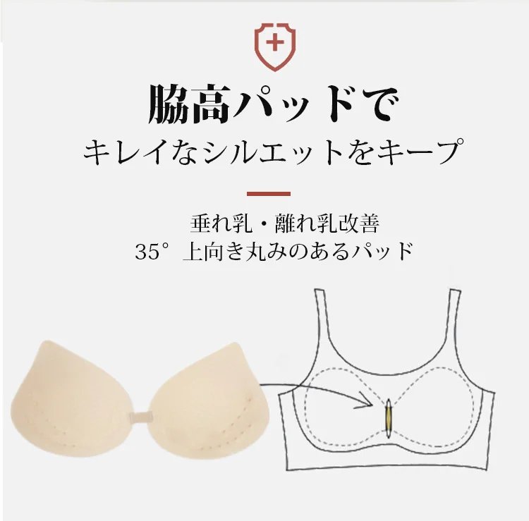 ノンワイヤーブラ バストを小さく見せる着痩せ効果 垂れ乳 離れ乳改善 接触冷感素材で着るだけでひんやり快適 Sofansyオンラインストア