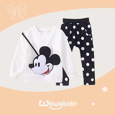 طقم ملابس ميكي ماوس للأطفال