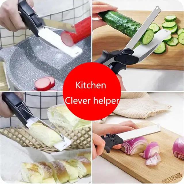 XD283 Multifunctional 2-in-1 Smart Vegetable Cutting Scissors