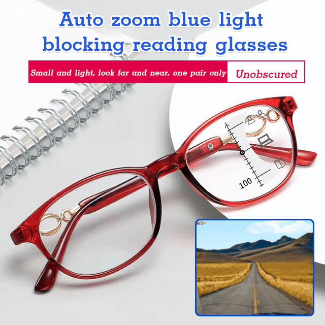 JL-Fashion Elegant Auto Zoom Blue Light Blocking Reading Glasses