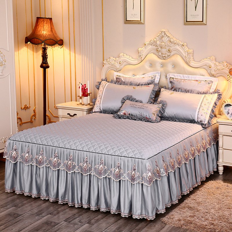 Bed Skirt Lace Trimmed Quilted Modal Queen King 