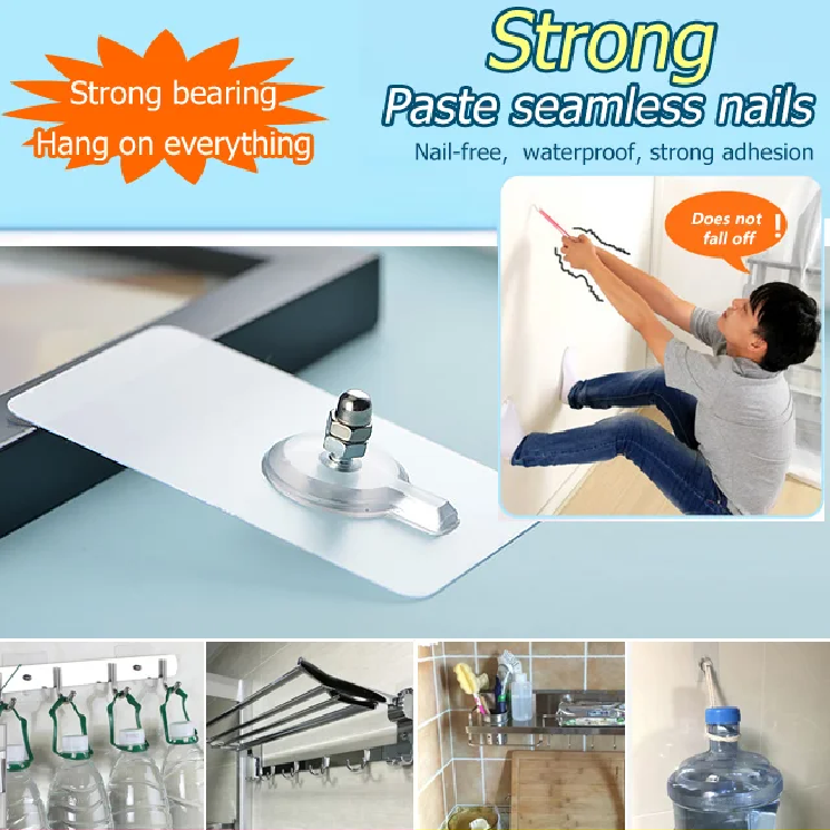 Nail-free Punch-free Seamless Screw Stickers