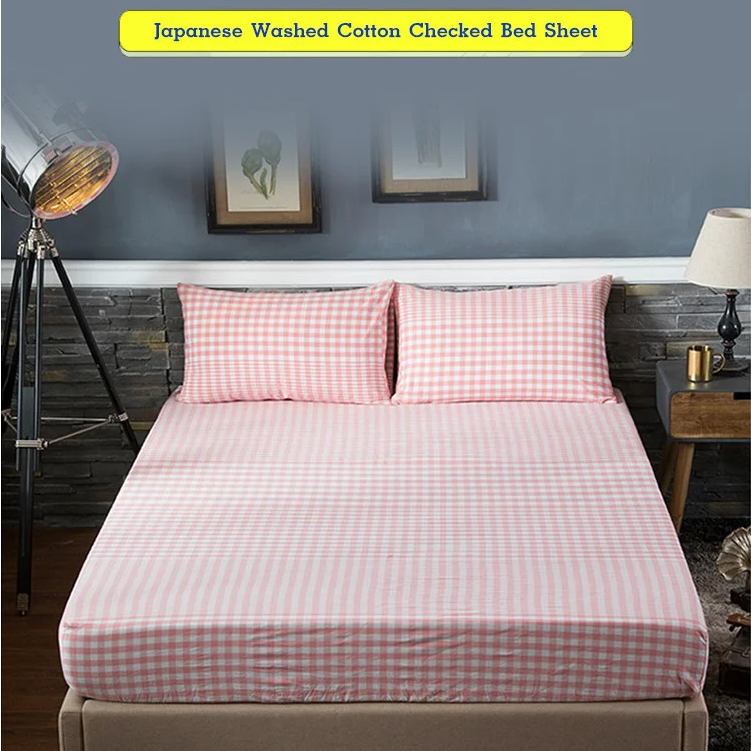 Fitted Sheet Matress Cover Japanese Washed Cotton Queen King