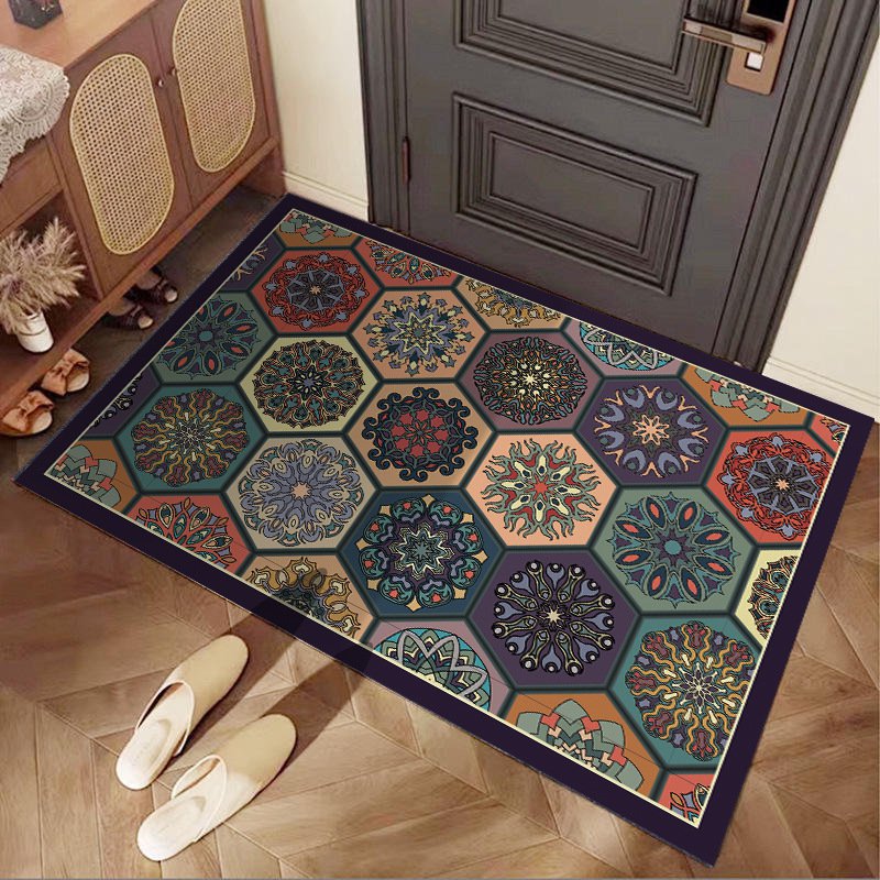 【防滑耐髒】水晶絨北歐復古波斯毯