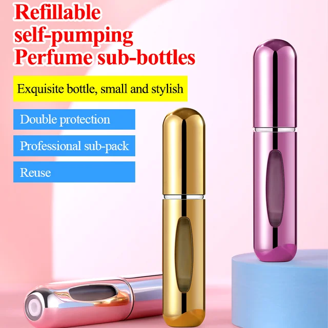 Portable Bottom Refillable Perfume Sub-bottles 5ml Sample Bottle Spray Empty Bottle Press Type Distr