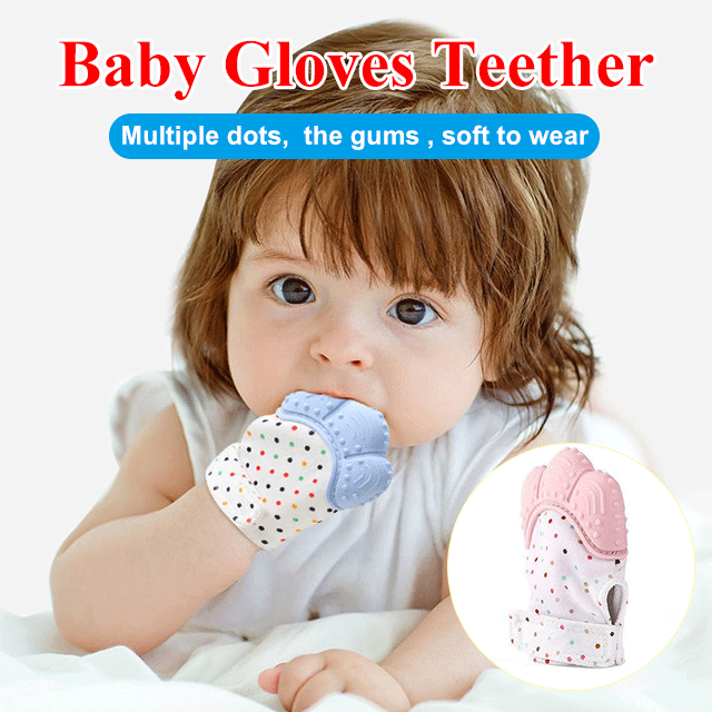 Silicone Baby Teething Glove Self-Soothing Teether Pain Relief Toy Mitten
