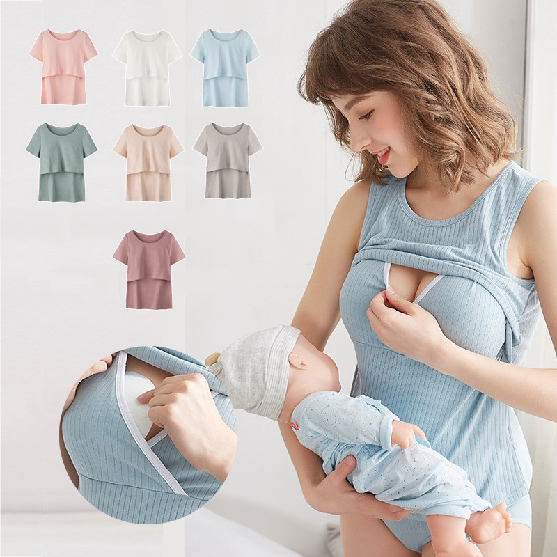 لباس نوم القصيرة الكم لفترة الرضاعة