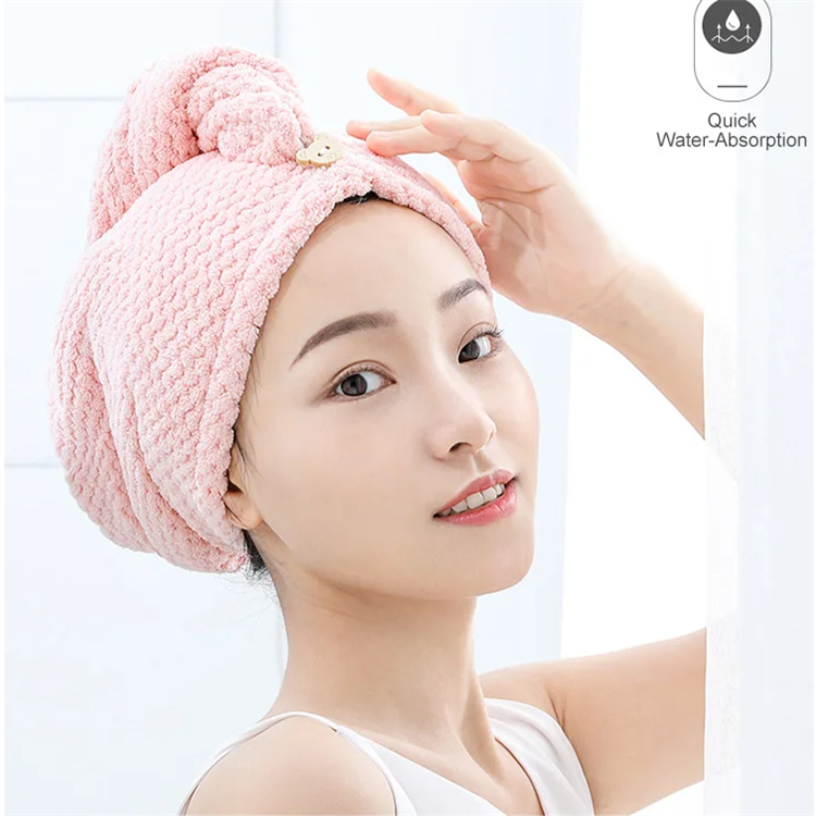  【Hot Sales !! 3 Pcs RM79 ,5 Pcs RM99 】Hair Drying Cap Extra Soft Thickened Pineapple Pattern Pow