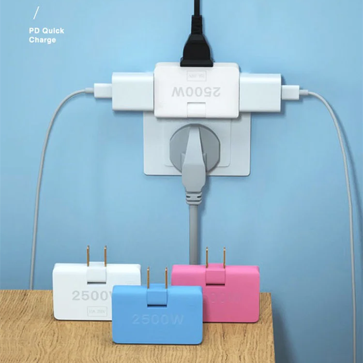 Rotating Home Adapter Converter Creative Mini Ultra-thin One to Three Wireless Power Expander