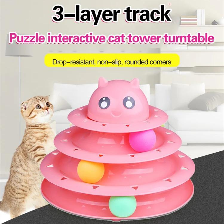Puzzle Interactive Cat Tower Turntable