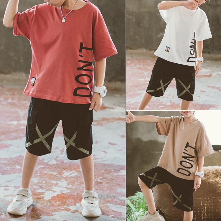 ملابس أطفال أولاد جديدة على الطراز الكوري صيفي بأكمام قصيرة