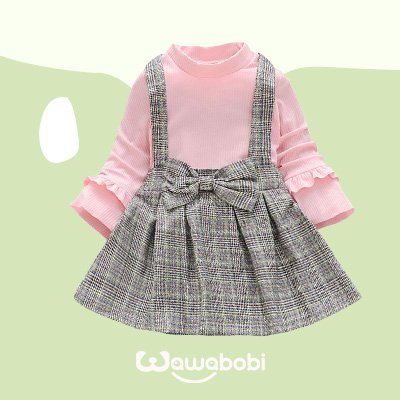 فستان دنغري ترتان للطفلة