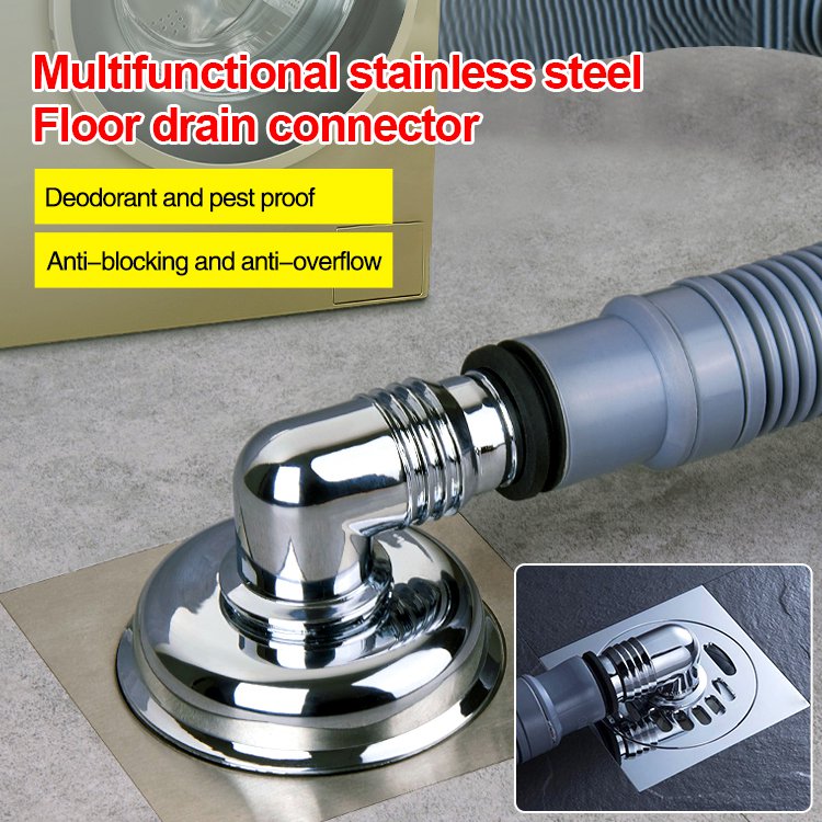 Washing Machine Drainage Pipe Floor Drain Joint Cover Plate Sewer Tee Dual Purpose Anti Overflow Ant