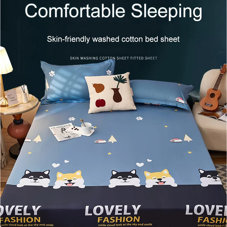 Fitted Sheet Matress Cover  Anti-dust And Anti-mite Ice feeling Queen King 