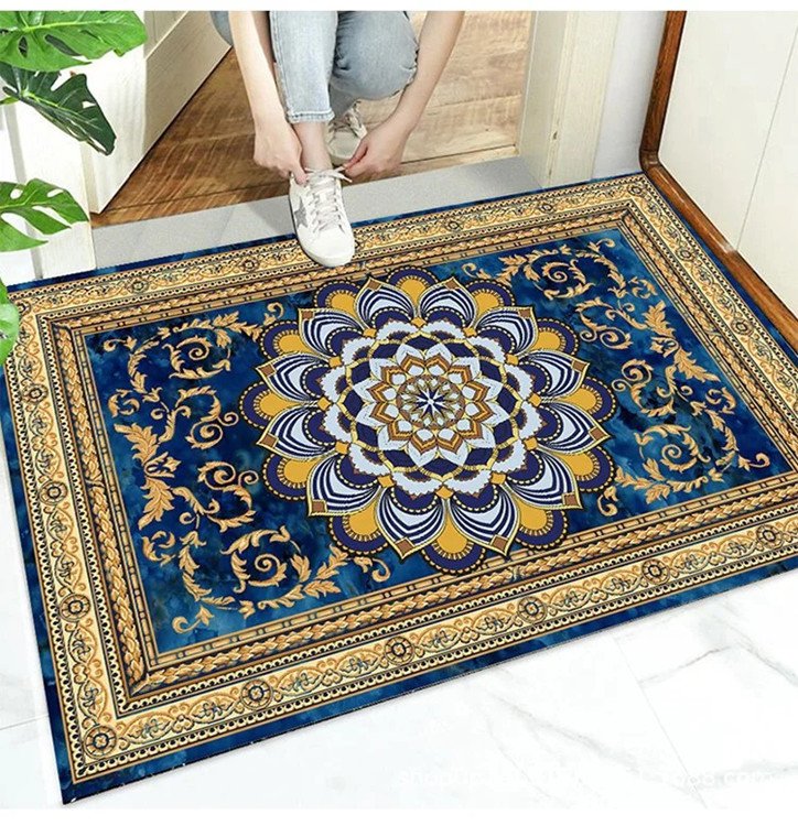 European-style doormat Light Luxury Living Room Bedroom Porch Doormat Kitchen Non- slip Footmat 
