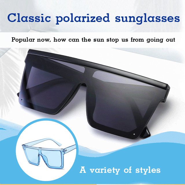 Trendy Unisex Gray Personal Big Frame 1-Piece Sunglasses for Outdoor, Beach, Travel