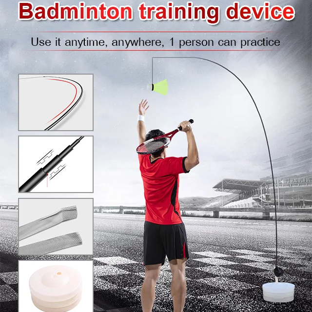 Single badminton training device