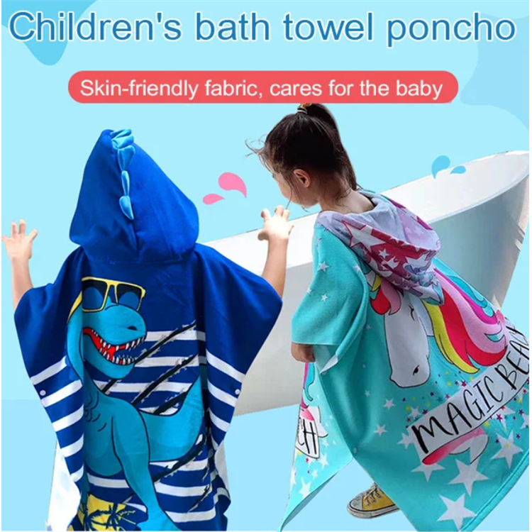 【Buy 1 Get 1 Free !! Add 2 Pcs 】Bath Towel Children‘s Poncho Wearable Quick Dry Fine Cotton 