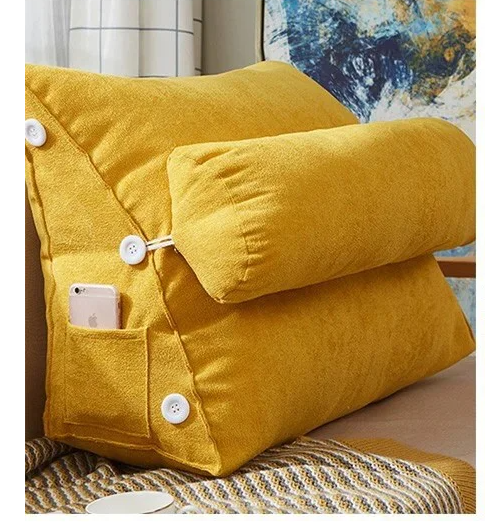 Sofa Cushion Waist And Neck Protect Nordic Minimalist Korean Velvet Triangle Backrest