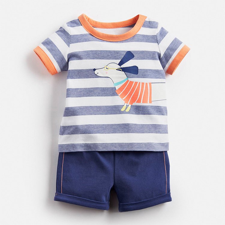 بدلة أطفال منسوجة بأكمام قصيرة