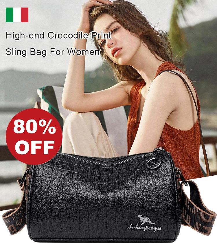 High-end Crocodile Print Sling Bag For Women