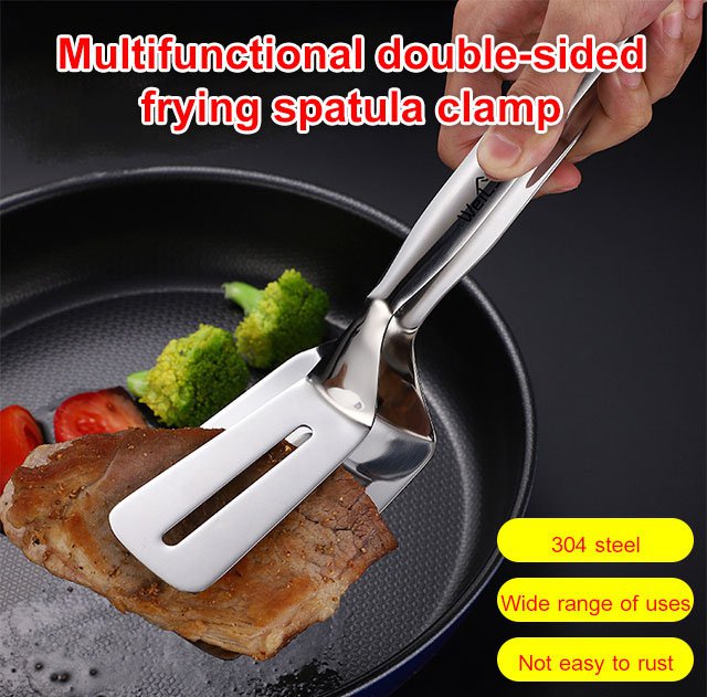 Multifunctional Double-Sided Food Flipping Frying Spatula Clamps