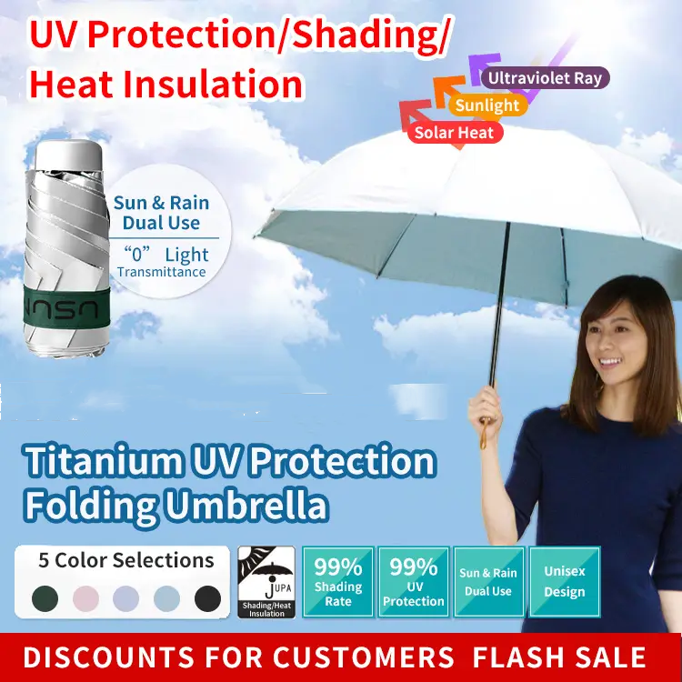 Titanium UV Protection Folding Umbrella