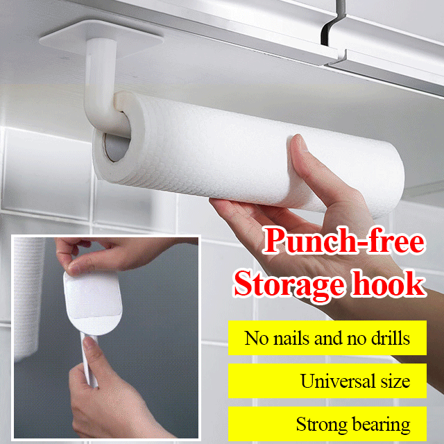 Kitchen Bathroom Punch-free Wall Seamless Storage Hook
