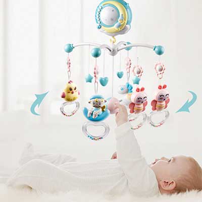 الجرس اليدوي ذو موسيقى لاسترضاء على السرير للأطفال الرضّع，تعليم مبكر