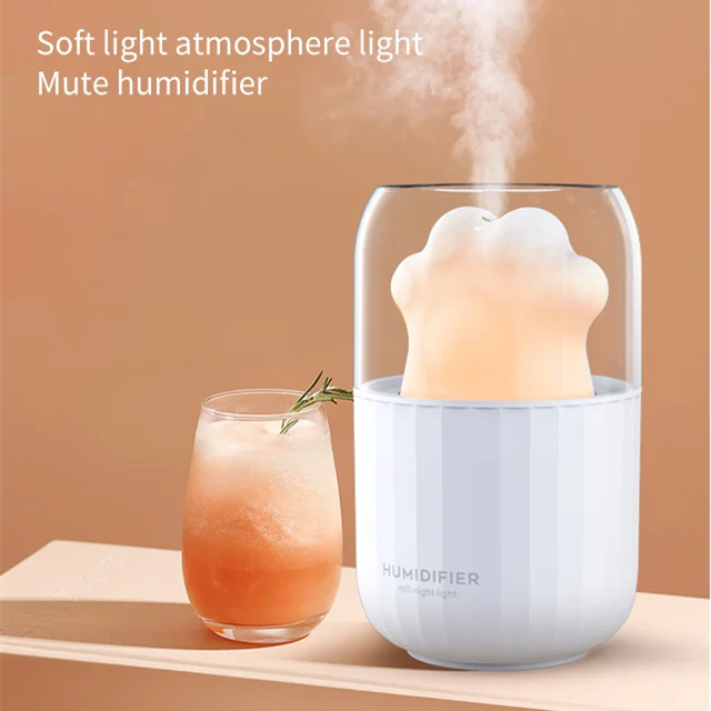 New Style Mini Cat‘s Paw Colorful Night Light Humidifier