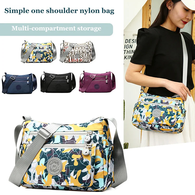 Portable Waterproof Nylon Messenger Bag Practical Fashionable Shoulder Bag