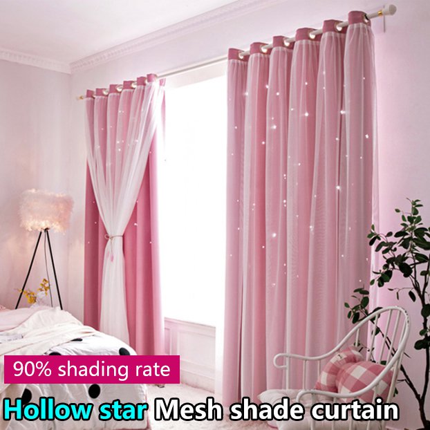 Curtain Hollow Star Shade Curtain Fashionable Creative Romantic Decorative Curtain